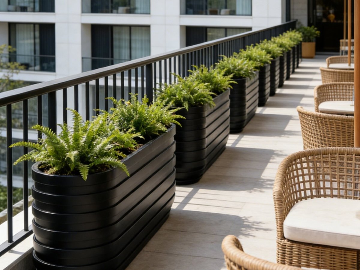 Terrace Ribbed Trough Planter
