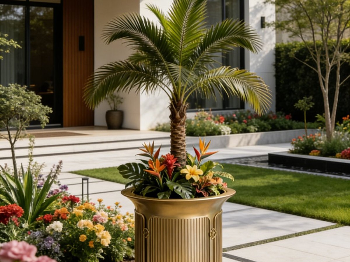 Aurelia Gold Round Planter